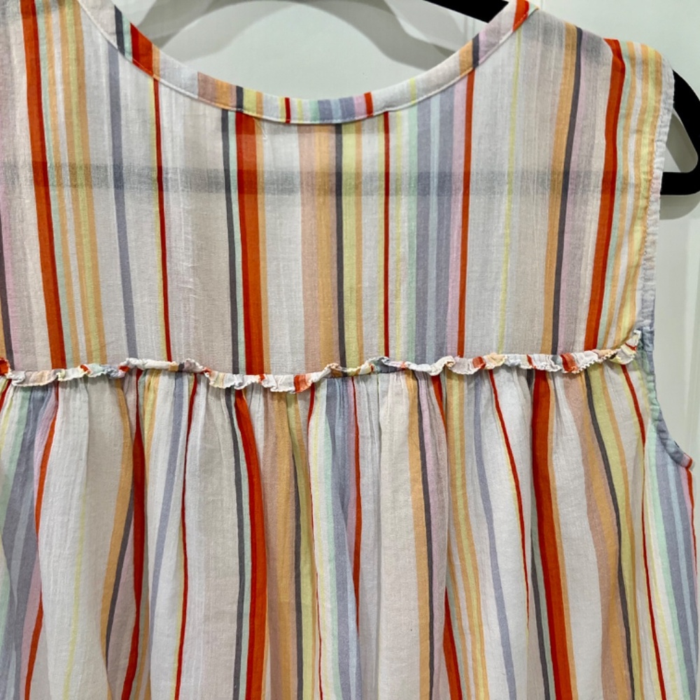 Marie Oliver Flowy Stripe Poplin Top, Sz M - Picture 8 of 12
